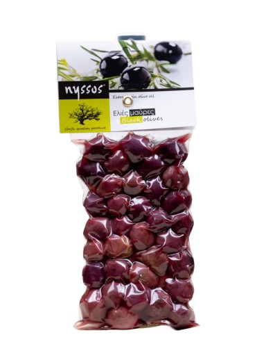 Nyssos ελιές μαύρες με ρίγανη 200γρ