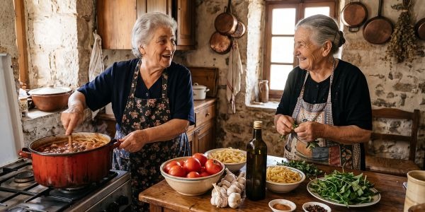 Παραδοσιακές κερκυραϊκές και ελληνικές συνταγές με τη Γιαγιά Μαρία και τη Γιαγιά Ντίνα